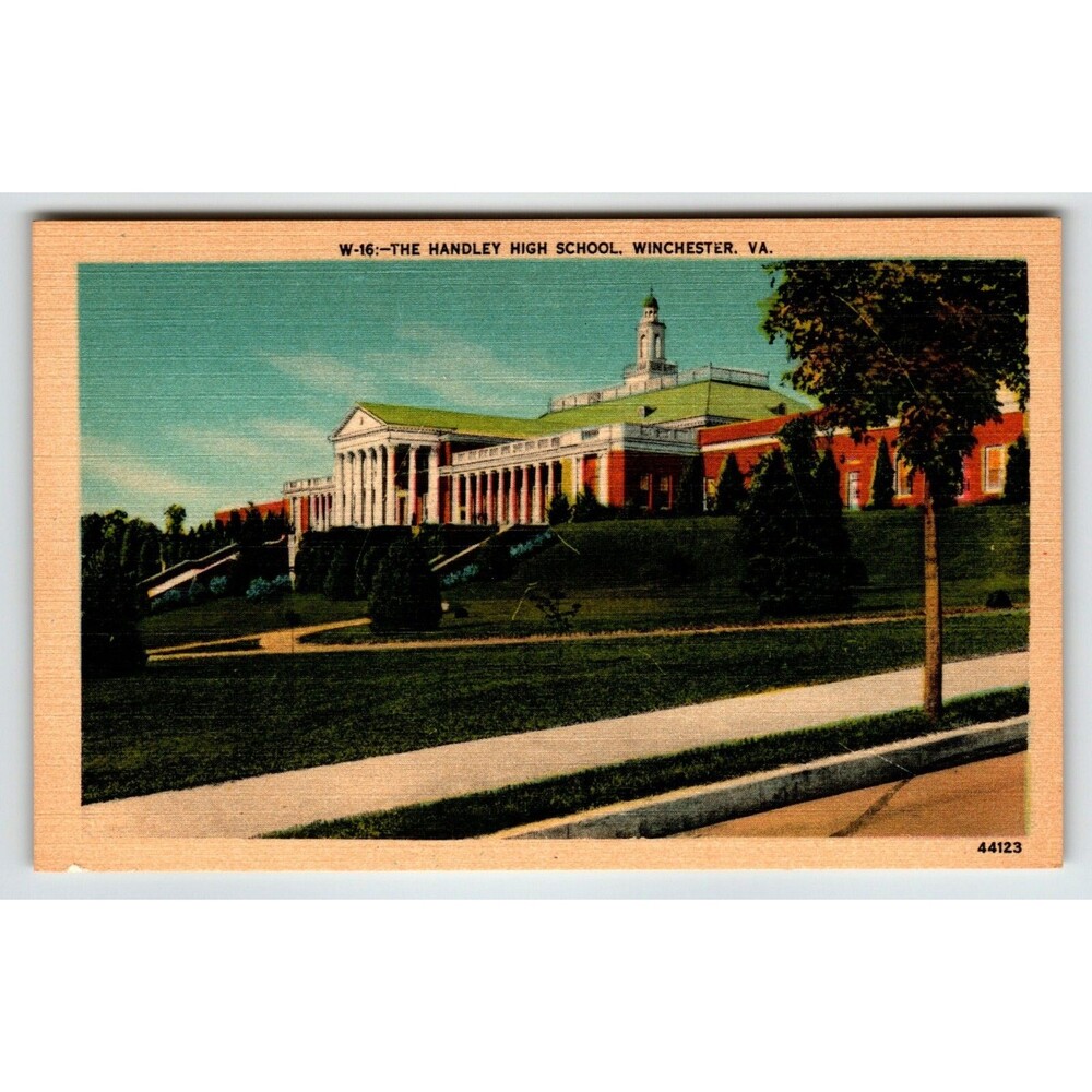 Handley High School Winchester Virginia Postcard Linen Unposted VA Asheville